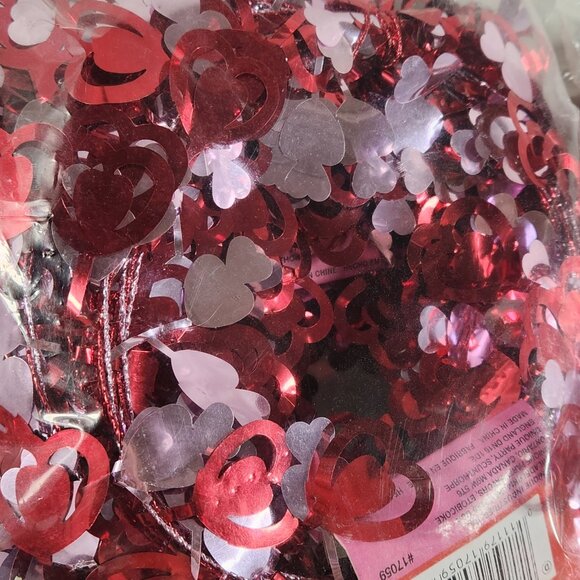 NEW Valentines Heart Foil Garland 4 Twelve Foot Packages Red Pink Valentine - Picture 4 of 7